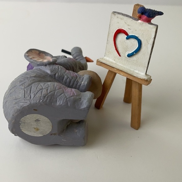 Luckyphants  Elephant Artist Painting Heart Picture on Isle With Tiny Bird - Picture 7 of 12